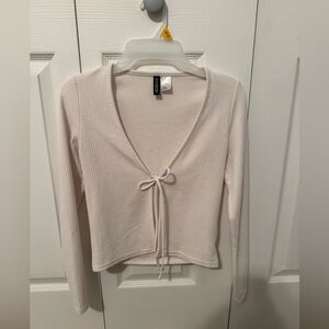 H&M Divided Cream Ribbed Top
